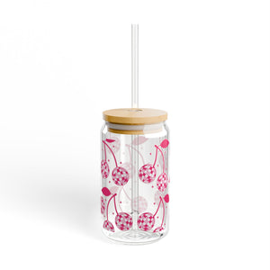Cherry Disco Balls Sipper Glass, 16oz