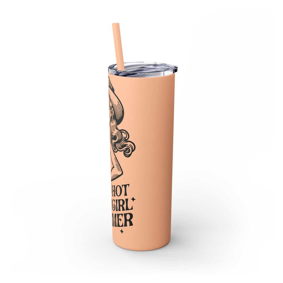 Hot Cowgirl Summer Skinny Tumbler with Straw, 20oz