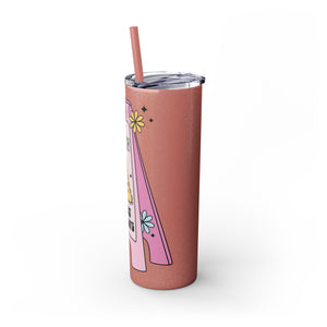 Caution You May Fall In Love Skinny Tumbler with Straw, 20oz