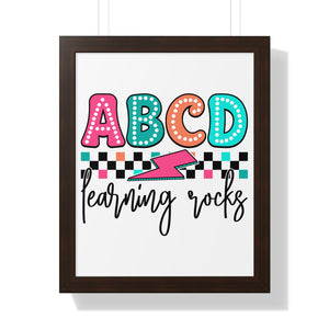 ABCD Learning Rocks Framed Vertical Poster