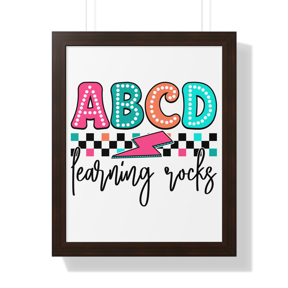 ABCD Learning Rocks Framed Vertical Poster