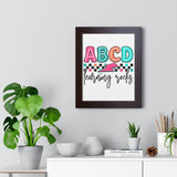 ABCD Learning Rocks Framed Vertical Poster
