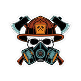 Bold Firefighter Skull Kiss-Cut Stickers - Unique Decals for Outdoor Enthusiasts
