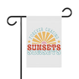 Forever Chasing Sunsets Garden & House Banner