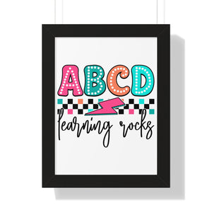 ABCD Learning Rocks Framed Vertical Poster