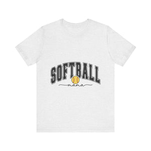 Softball Mama Black Letters Unisex Jersey Short Sleeve Tee