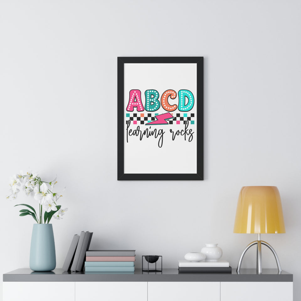 ABCD Learning Rocks Framed Vertical Poster