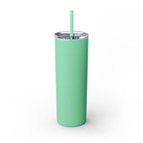 Mama Leopard Print Skinny Tumbler with Straw - 20oz