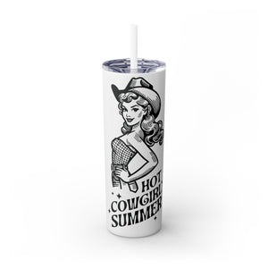 Hot Cowgirl Summer Skinny Tumbler with Straw, 20oz