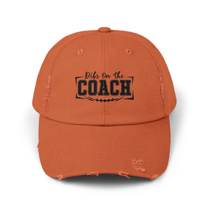Unisex Distressed Cap - 'Dibs on the Coach' Sports Hat