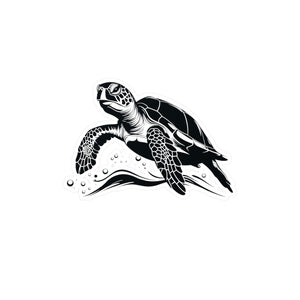 Turtle In The Ocean Kiss-Cut Vinyl Decals