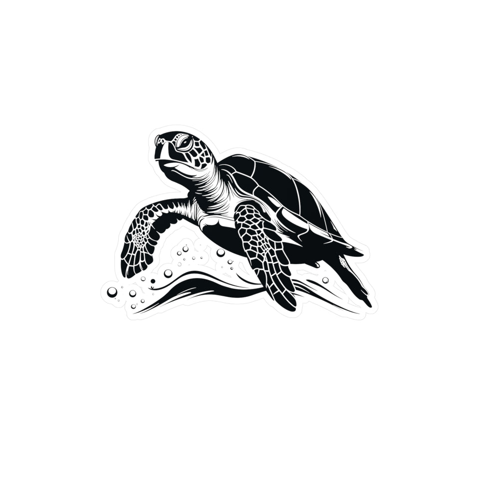 Turtle In The Ocean Kiss-Cut Vinyl Decals