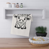 Sunflower Highland Cow Kitchen Towel