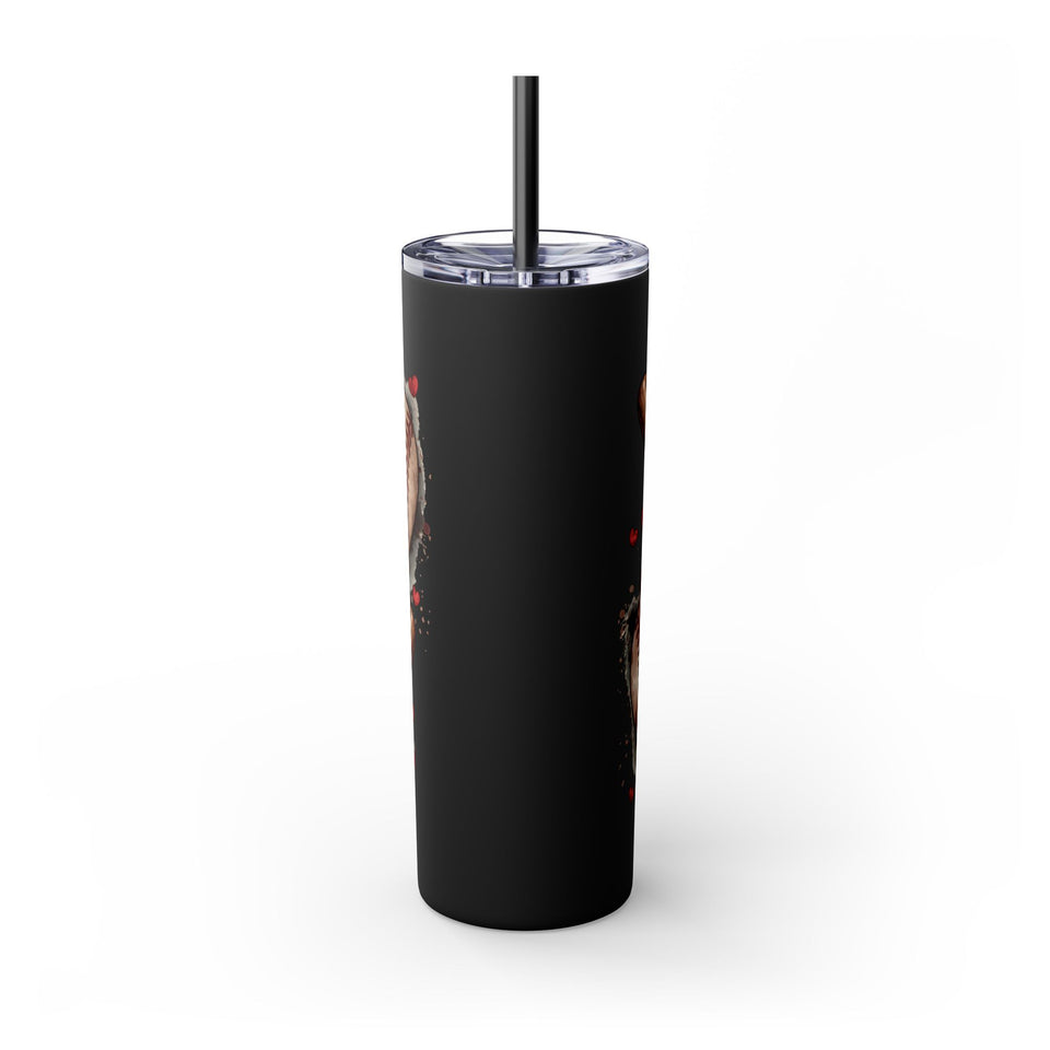 Baseball Love Skinny Tumbler with Straw - 20oz