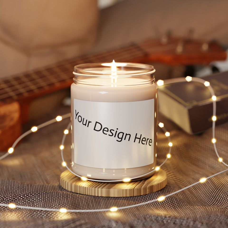 Customizable Scented Soy Candle - Personalizable 9oz Jar for Home Fragrance