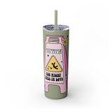 Caution You May Fall In Love Skinny Tumbler with Straw, 20oz