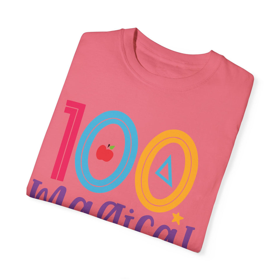 100 Magical Days Of School Unisex Garment-Dyed T-shirt