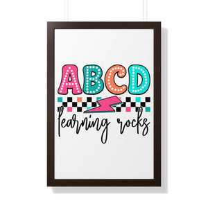 ABCD Learning Rocks Framed Vertical Poster