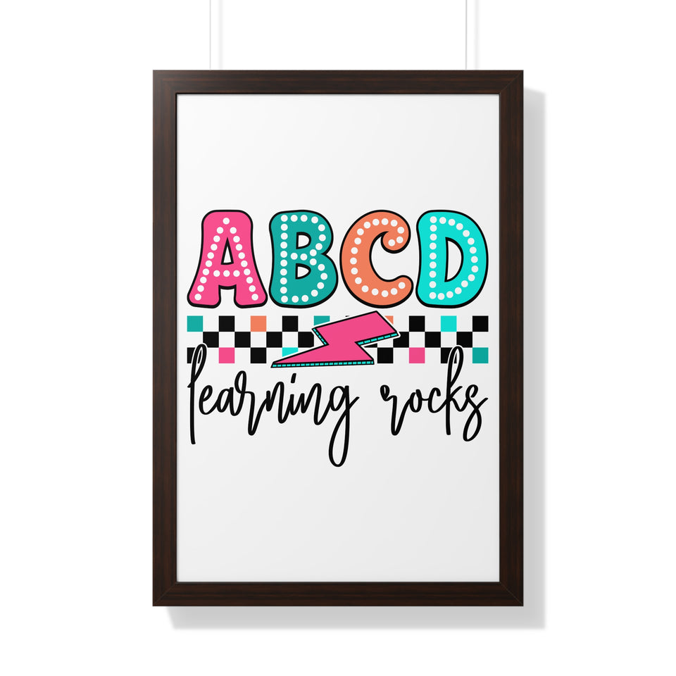 ABCD Learning Rocks Framed Vertical Poster