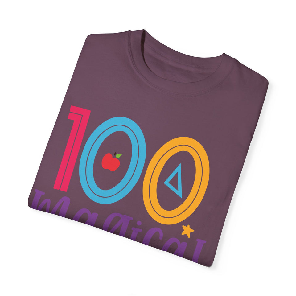 100 Magical Days Of School Unisex Garment-Dyed T-shirt