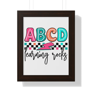 ABCD Learning Rocks Framed Vertical Poster
