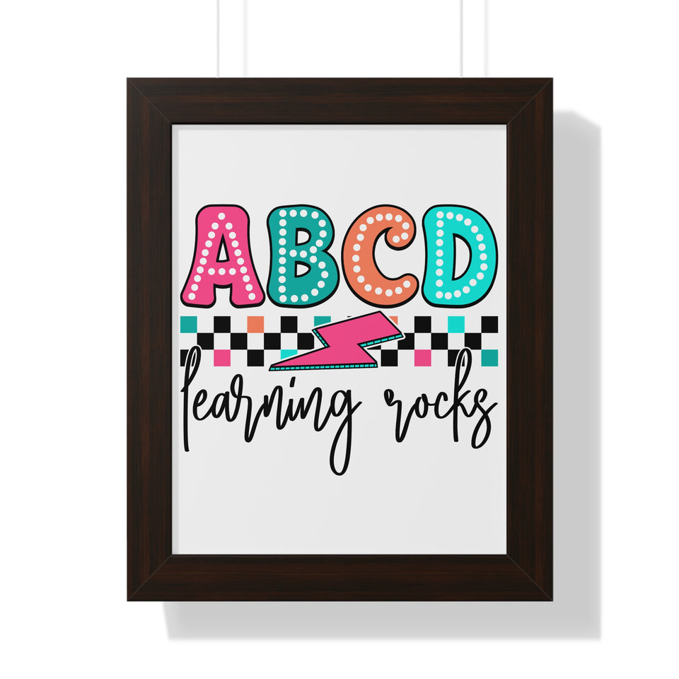 ABCD Learning Rocks Framed Vertical Poster