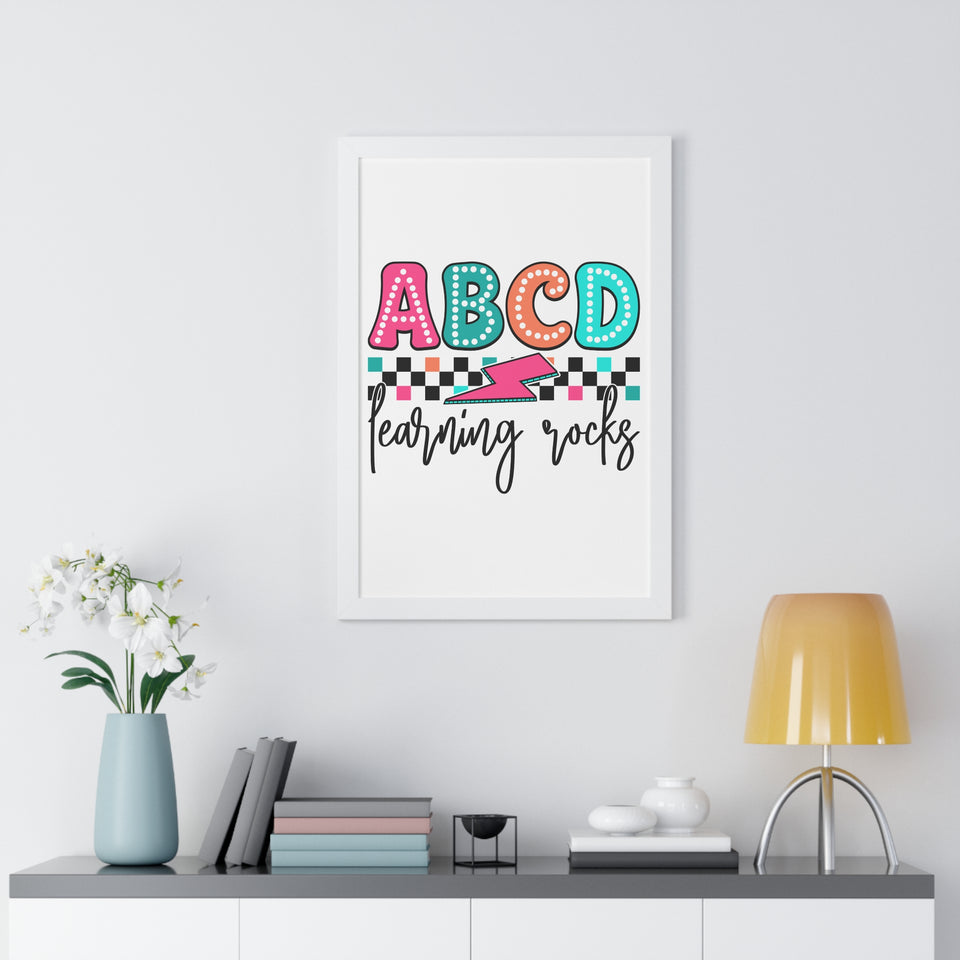 ABCD Learning Rocks Framed Vertical Poster