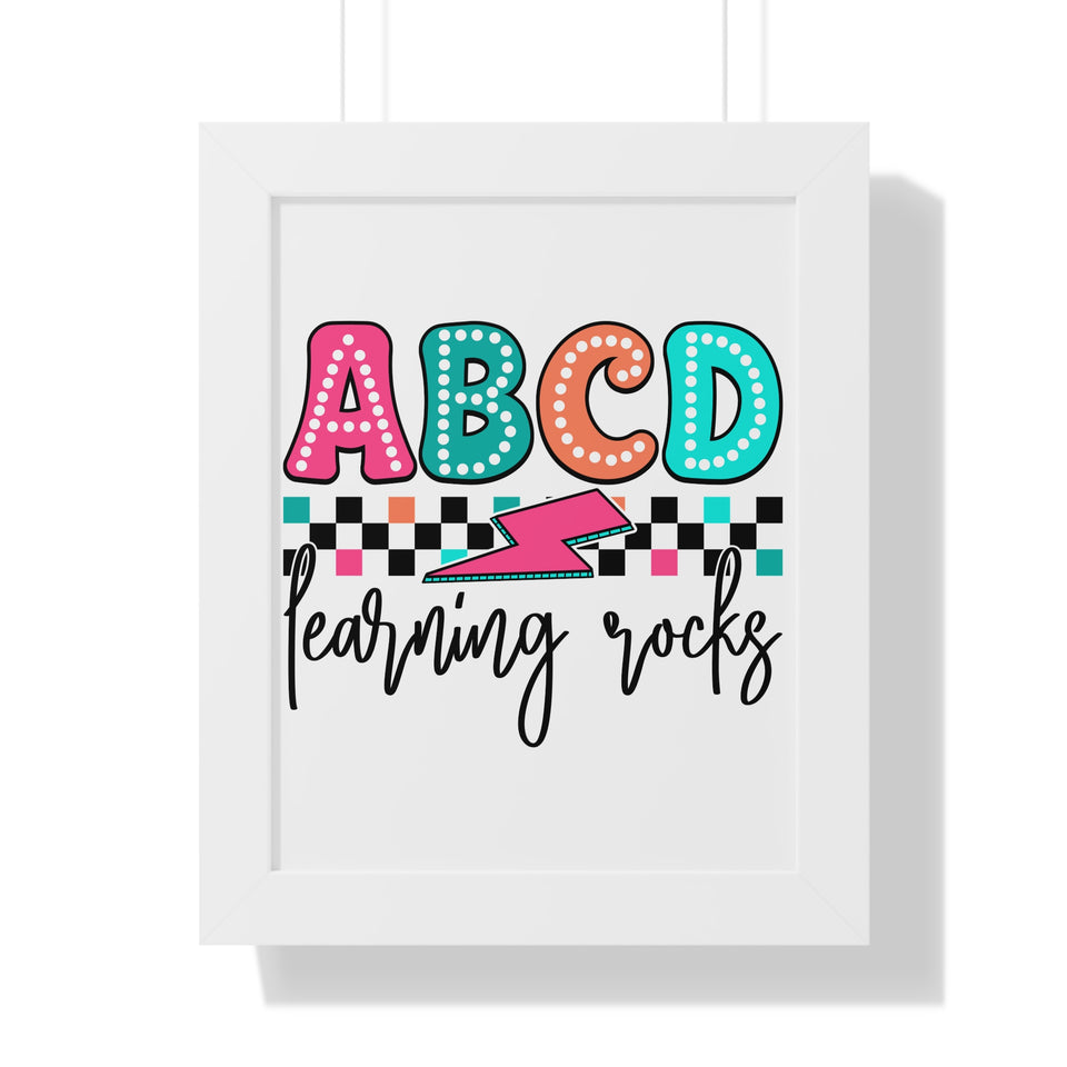 ABCD Learning Rocks Framed Vertical Poster