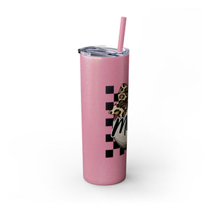Mama Leopard Print Skinny Tumbler with Straw - 20oz
