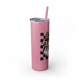 Mama Leopard Print Skinny Tumbler with Straw - 20oz