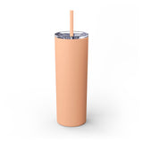 Mama Leopard Print Skinny Tumbler with Straw - 20oz