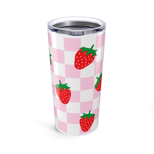 Strawberry Checkered Tumbler 20oz