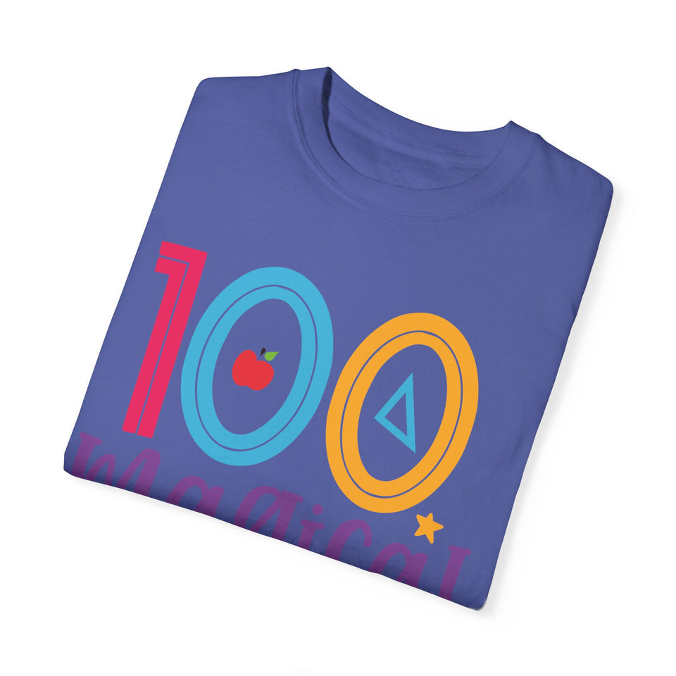 100 Magical Days Of School Unisex Garment-Dyed T-shirt