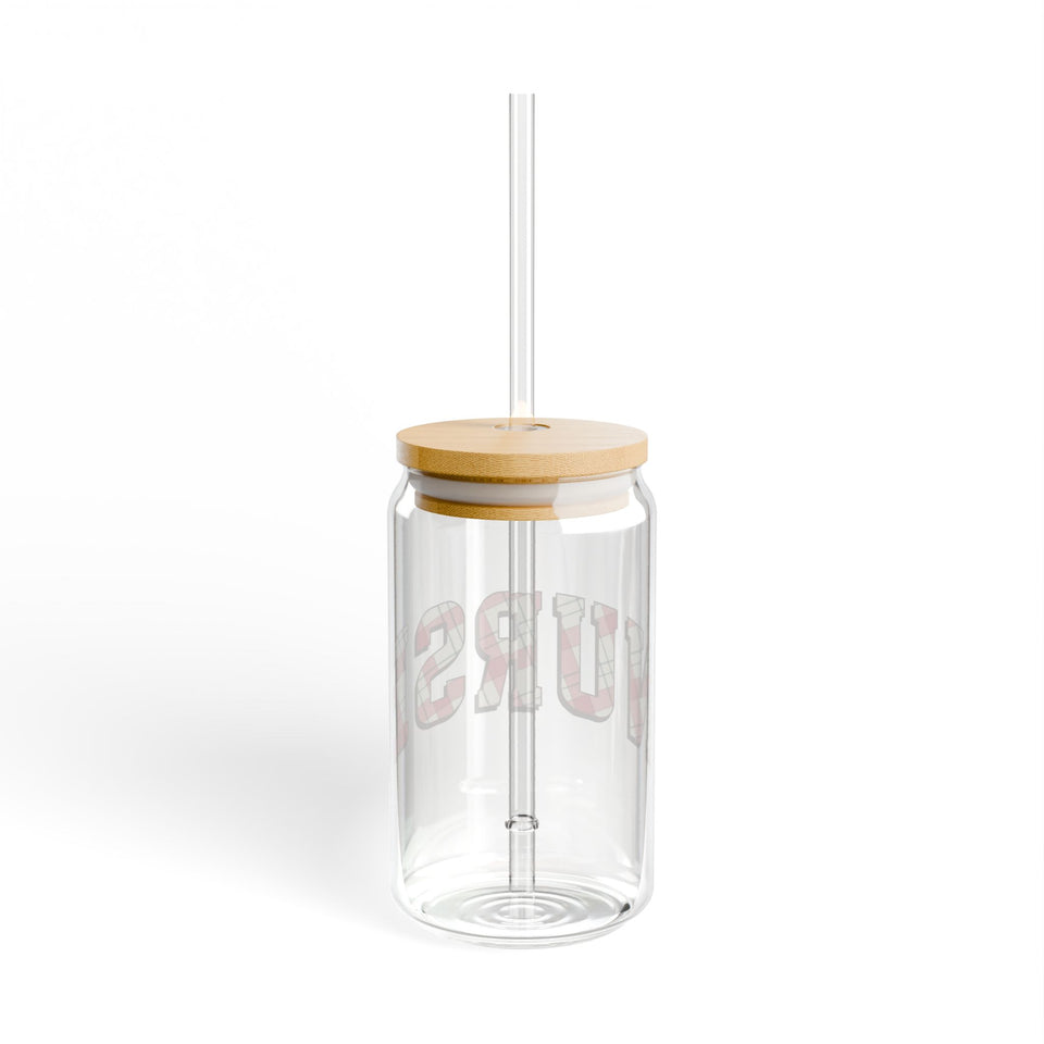 Plaid Nurse Sipper Glass, 16oz