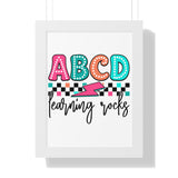 ABCD Learning Rocks Framed Vertical Poster
