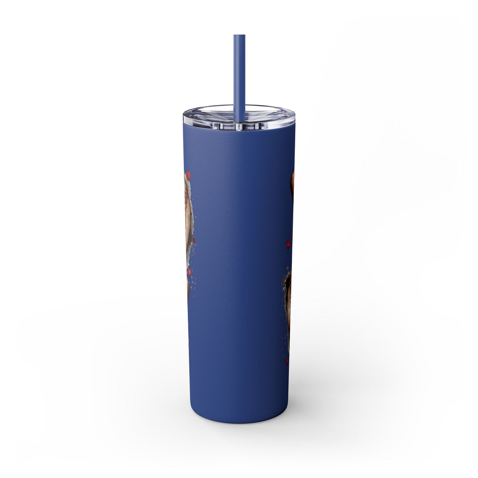 Baseball Love Skinny Tumbler with Straw - 20oz
