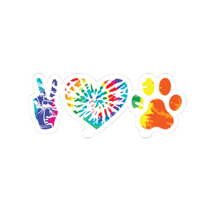 Peace Love Dogs Kiss-Cut Stickers