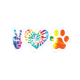 Peace Love Dogs Kiss-Cut Stickers