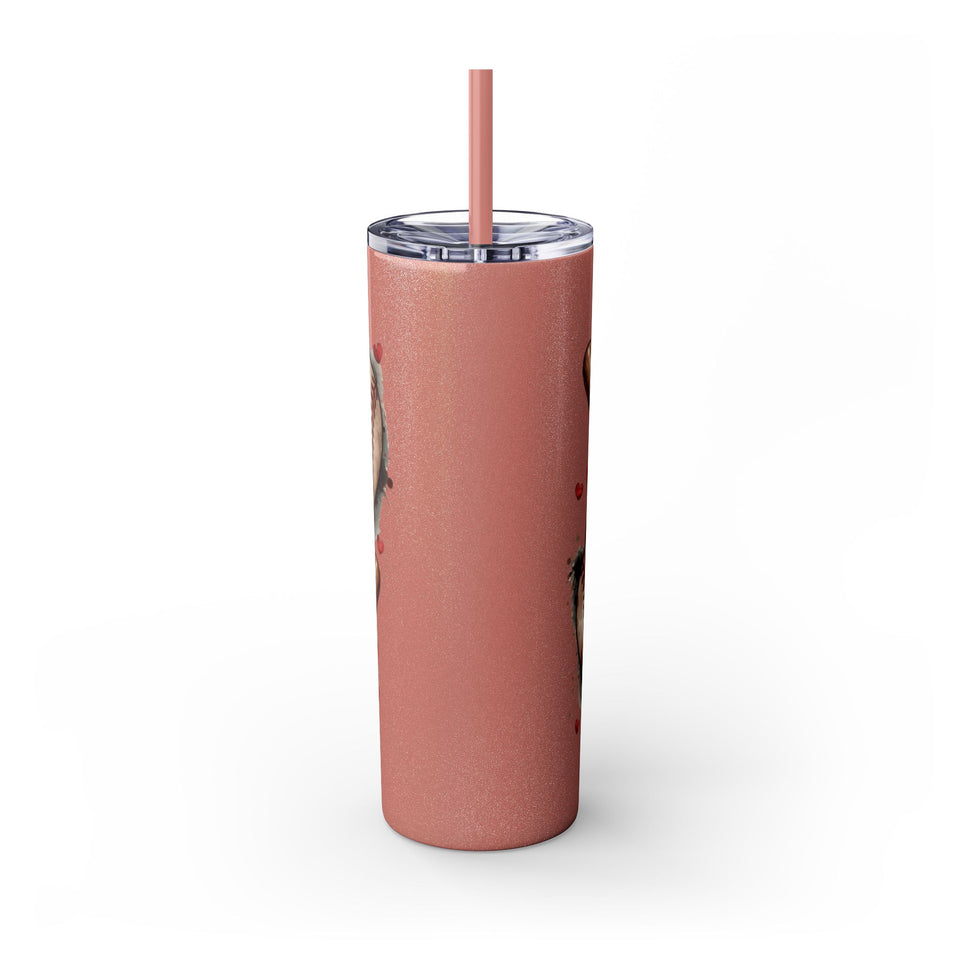 Baseball Love Skinny Tumbler with Straw - 20oz