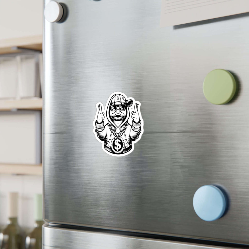 Cool Duck Gangsta Kiss-Cut Vinyl Decals - Unique Sticker for Home and Office Decor