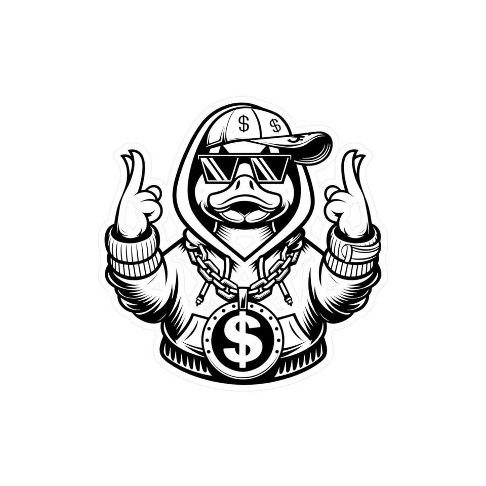 Cool Duck Gangsta Kiss-Cut Vinyl Decals - Unique Sticker for Home and Office Decor