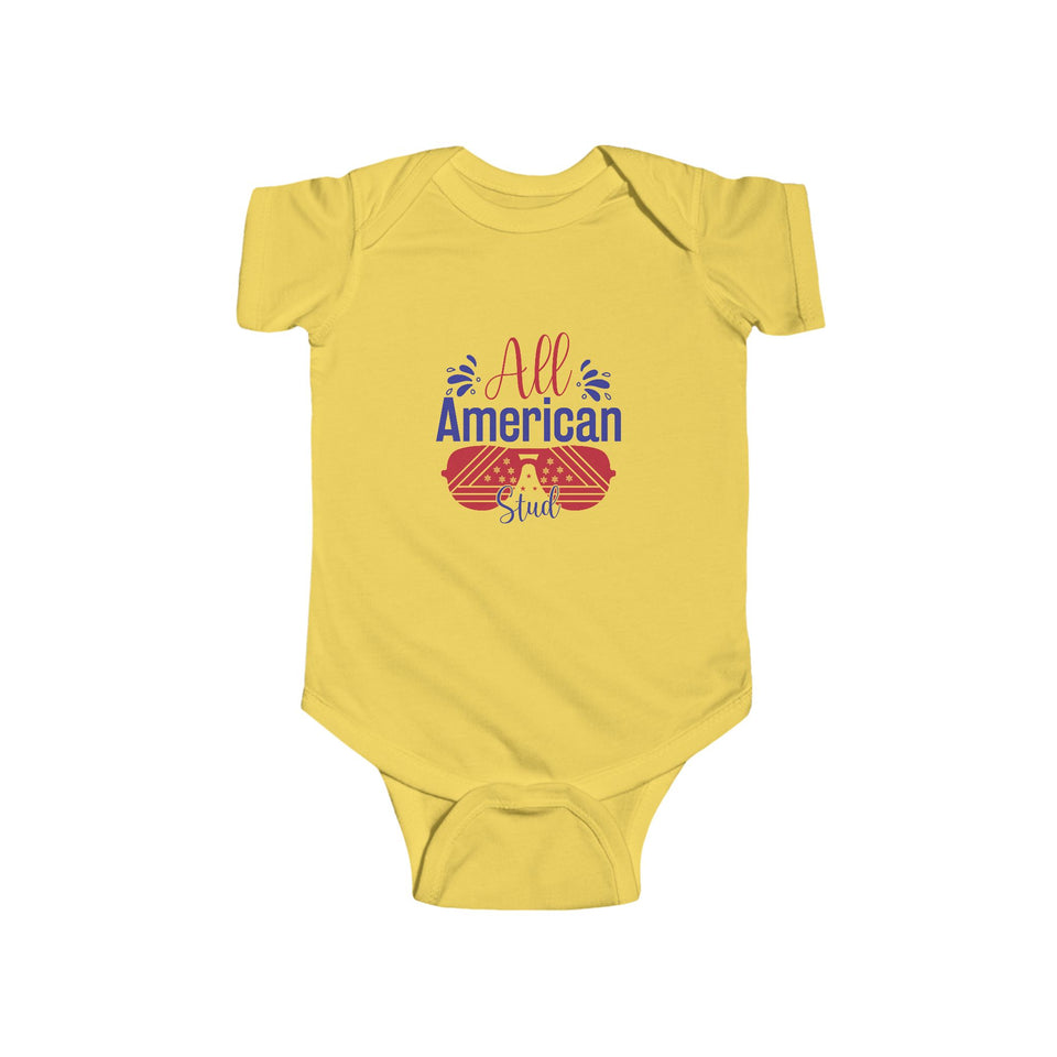 All American Baby Bodysuit Infant Onesie – Patriotic Comfort for Your Little Star