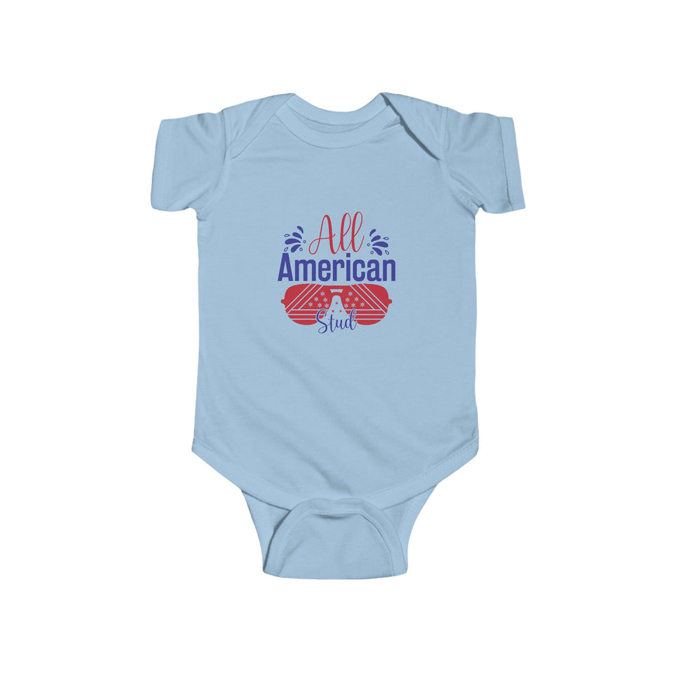 All American Baby Bodysuit Infant Onesie – Patriotic Comfort for Your Little Star