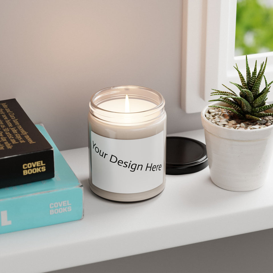 Customizable Scented Soy Candle - Personalizable 9oz Jar for Home Fragrance