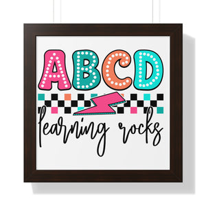 ABCD Learning Rocks Framed Vertical Poster