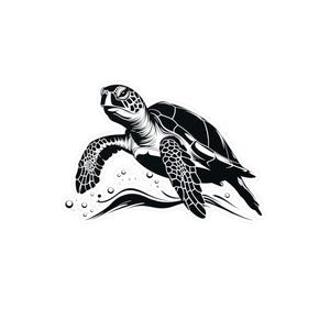 Turtle In The Ocean Kiss-Cut Vinyl Decals