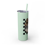 Mama Leopard Print Skinny Tumbler with Straw - 20oz