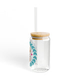 Best Teacher Ever Blue Wreath Sipper Glass, 16oz