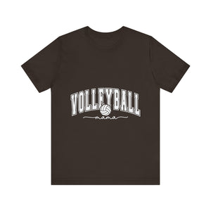 Volleyball Mama White Letters Unisex Jersey Short Sleeve Tee