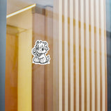 Cute Highland Cow With Flower Kiss-Cut Vinyl Decals